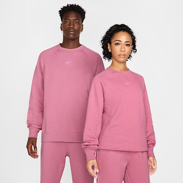 Pink nike crop sweater on sale